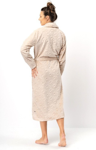 LG: dámský župan Klíč - béžový, měkký, šálový límec