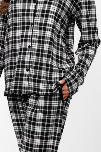 Dámské pyžamo Klara - 100% bavlna, dlouhý rukáv a kalhoty Italian Fashion