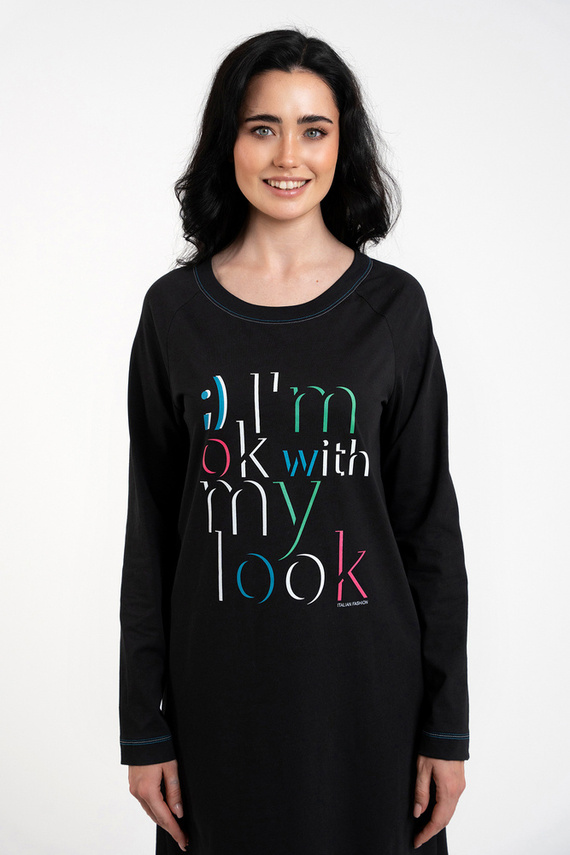 Noční košile Olza Italian Fashion - černá