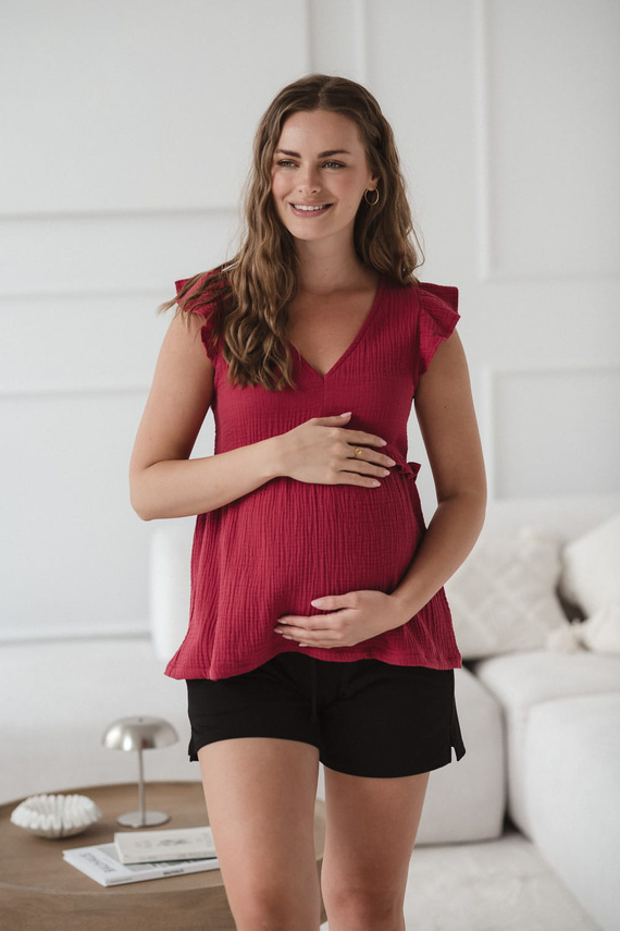 Milky Butterfly Těhotenská a kojící halenka - pohodlí a styl Milk&Love malinová