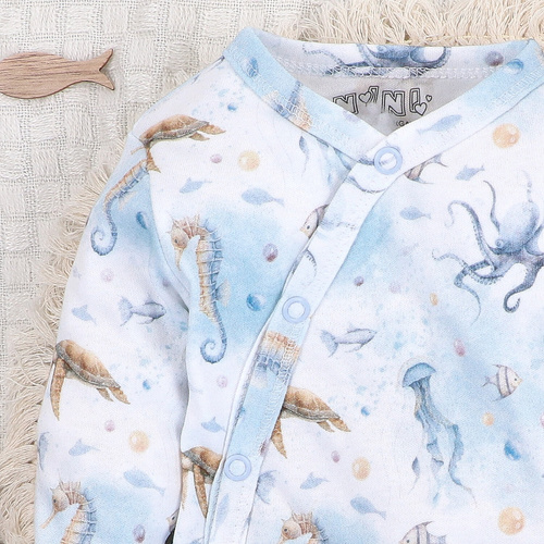 ABN-5441 Sea Of Joy Nini obálkové body modré - organická bavlna, pro děti