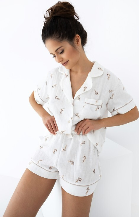 Sensis Nastia Dámské mušelínové pyžamo - ecru