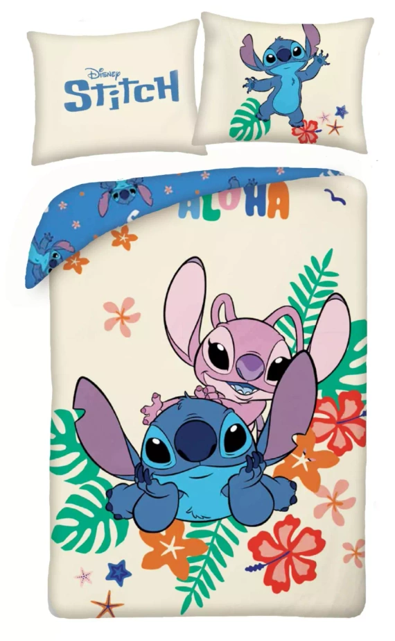 Lilo and Stitch Kids 12 Bavlněné povlečení Halantex - 100% bavlna, zip, gramáž 115 g/m²