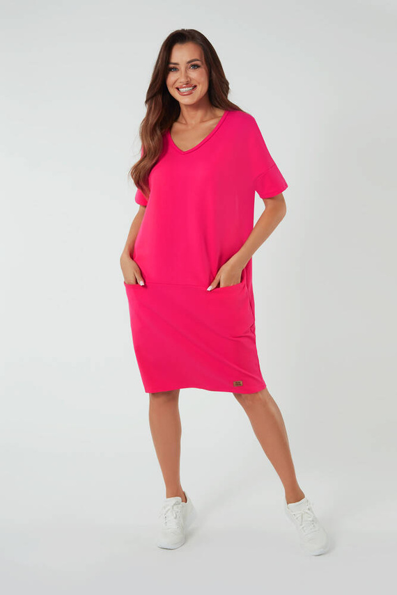 Dámská tunika s krátkým rukávem Stella Italian Fashion - fuchsiová