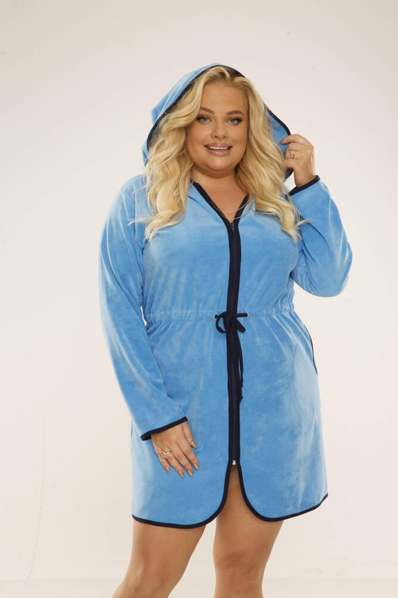 313 Desiree Dámský župan De Lafense - světle modrý