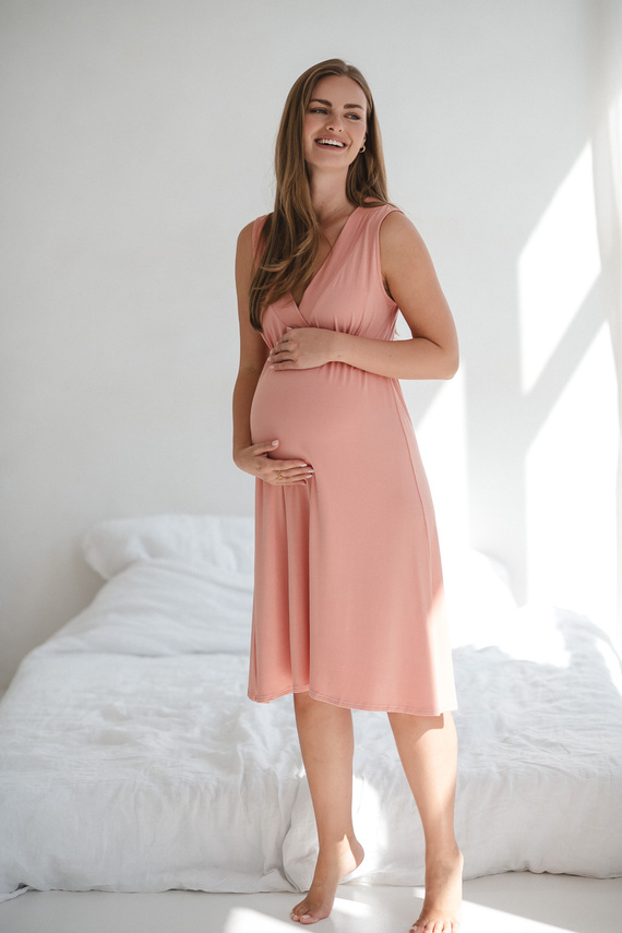 Star Light Těhotenská a kojící noční košile herbal rose Milk&Love- bambusová viskóza | Pohodlí a ženskost