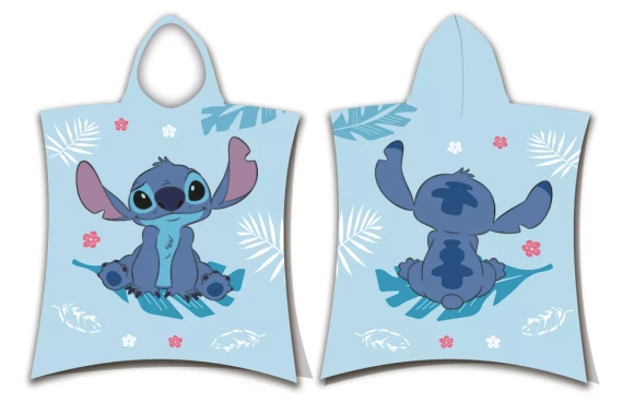 Jf24 Lilo and Stitch baby pončo Modrá Disney osuška s kapucí K bazénu, na pláž, do vany Jerry Fabrics
