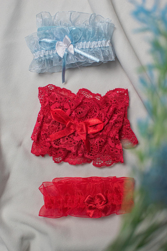 221 Šifonový podvazek De Lafense - světle modrý