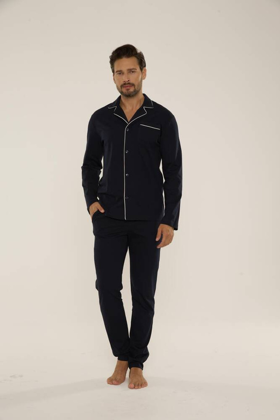 729 Norberto Pánské pyžamo De Lafense - tmavě modré