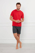 Pánské krátké pyžamo - červené
