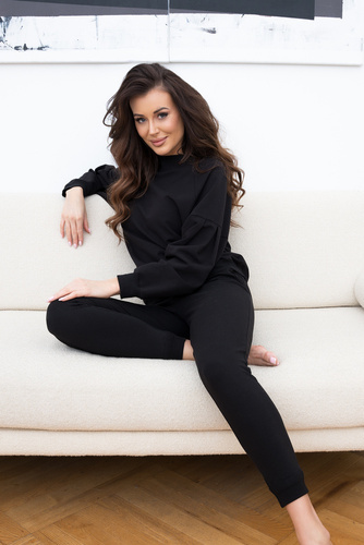 Parma Dámská souprava s dlouhým rukávem, kalhoty Italian Fashion - černá