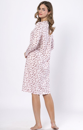 Noční košile Laveza Gelasia 1625 - bavlněná, světle růžová, dlouhý rukáv