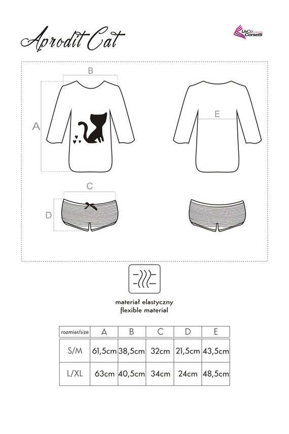 Aprodit Cat 0104 LivCo Corsetti Fashion Dámské pyžamo