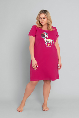 Bláznivá noční košile s krátkým rukávem Italian Fashion - karmínová