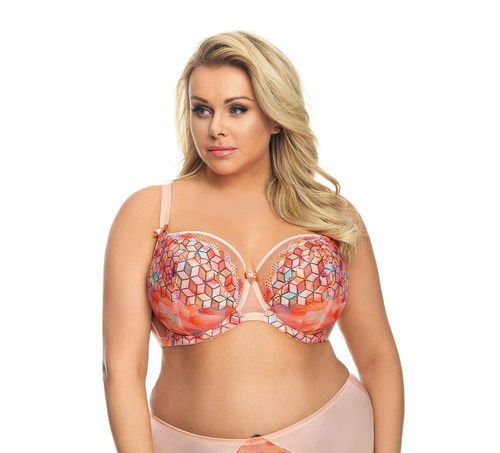 K 558 Duhová měkká podprsenka Gorsenia - broskvová