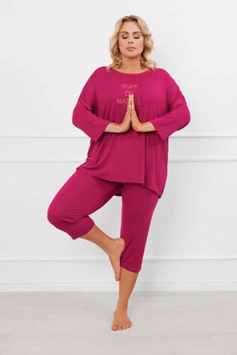 Natura Dámské 3/4 pyžamo Italian Fashion - víno