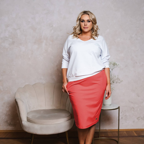 Karina dámská midi sukně Italian Fashion - korálová