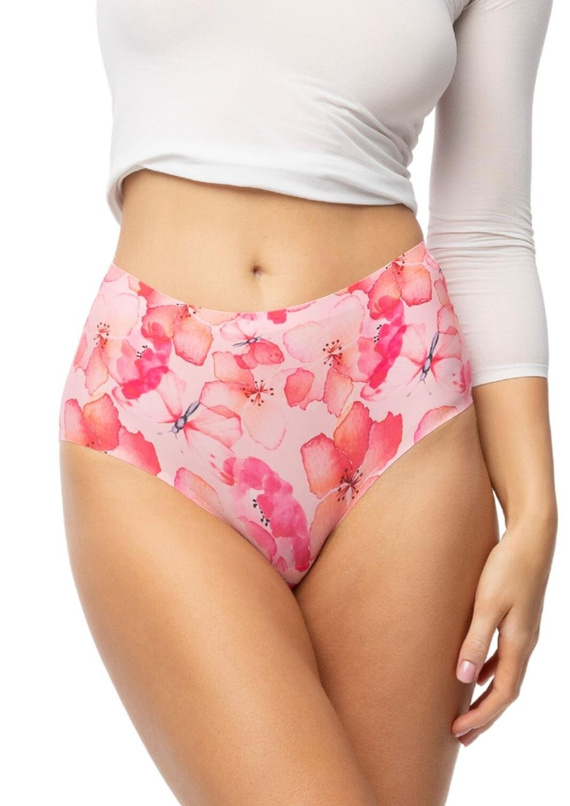 Kalhotky maxi Julimex Mallow Simple Maxi květinové bezešvé vysoký pas