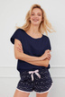 Krátké pyžamo - tmavě modré
