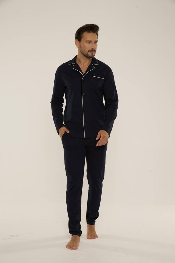 729 Norberto Pánské pyžamo De Lafense - tmavě modré