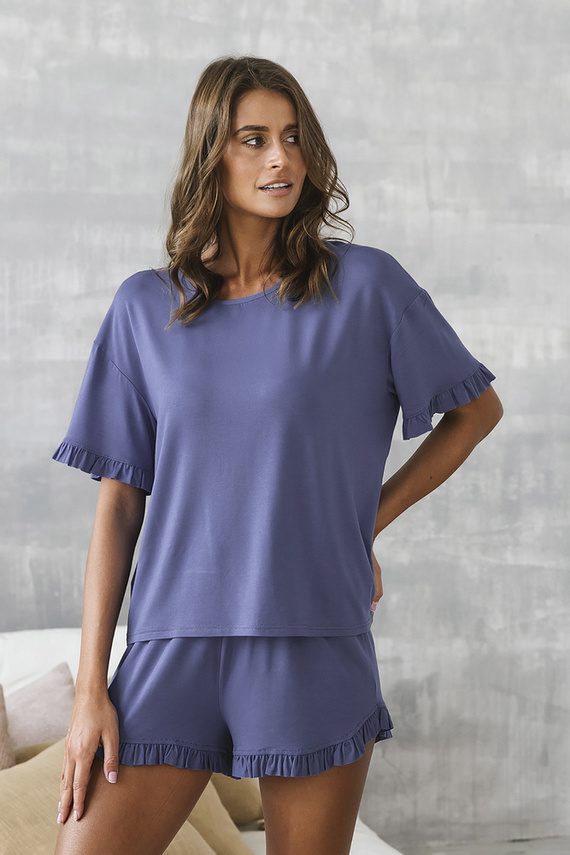 Styl Dámské pyžamo s krátkým rukávem, šortky Italian Fashion - modré