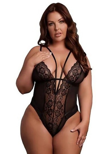 Body AMR006 Amour Le Désir krajkové body plus size XL-4XL černé