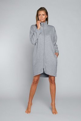 Grafi Dámský župan na zip Italian Fashion- melange