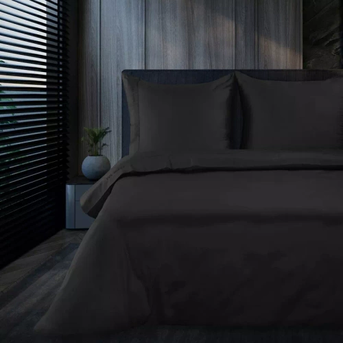 1B Elegantní saténové povlečení Eva Minge Eurofirany černá | 100% bavlněný makosatin