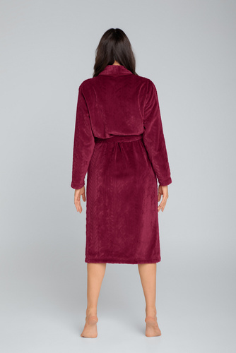 Dámský fleecový župan Bona Italian Fashion - bordó