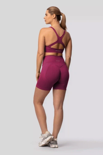 Spaio PUSH-UP PRO modelující bezešvé šortky fitness vysoký pas red wine