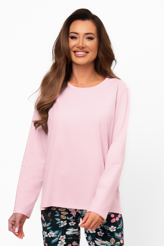 Dámské bavlněné pyžamo Marisal - dlouhý rukáv, dlouhé kalhoty Italian Fashion