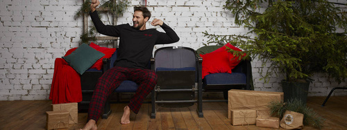 Pánské pyžamo Zeman Italian Fashion - černé/potisk