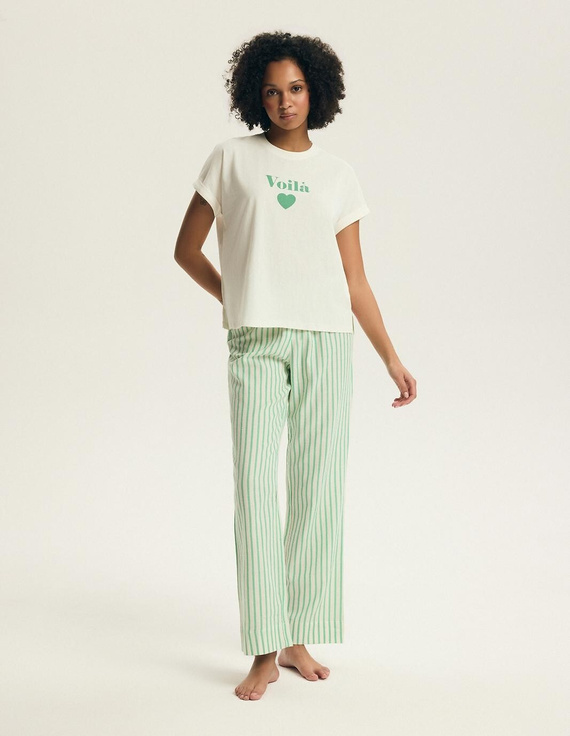 Dámské pyžamo Henderson Darlan 43707 – bavlna, dlouhé kalhoty, potiskD