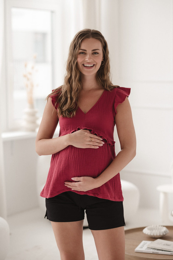 Milky Butterfly Těhotenská a kojící halenka - pohodlí a styl Milk&Love malinová