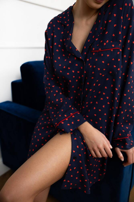 Noční košile Sophia s rozepínáním od Sensis - tmavě modrá