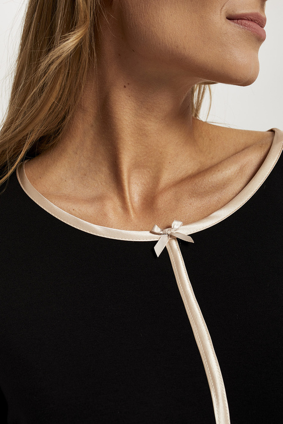 Guyana Dámské pyžamo s dlouhým rukávem, dlouhé kalhoty Italian Fashion - černá/potisk