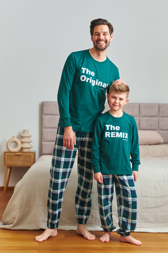 Doctor Nap 7342 - Dětské unisex pyžamo "The Remix" | Rodinná kolekce, polská výroba - tmavě modré