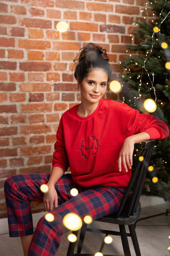 Dámské pyžamo Cordelia Sensis - tmavě modro-červené