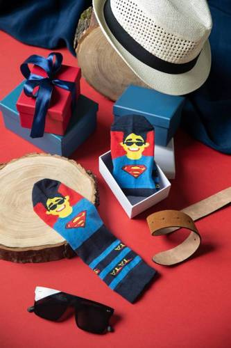 M41Z Super Dad Socks ponožky ponožky italská móda - tmavě modrá/barvy