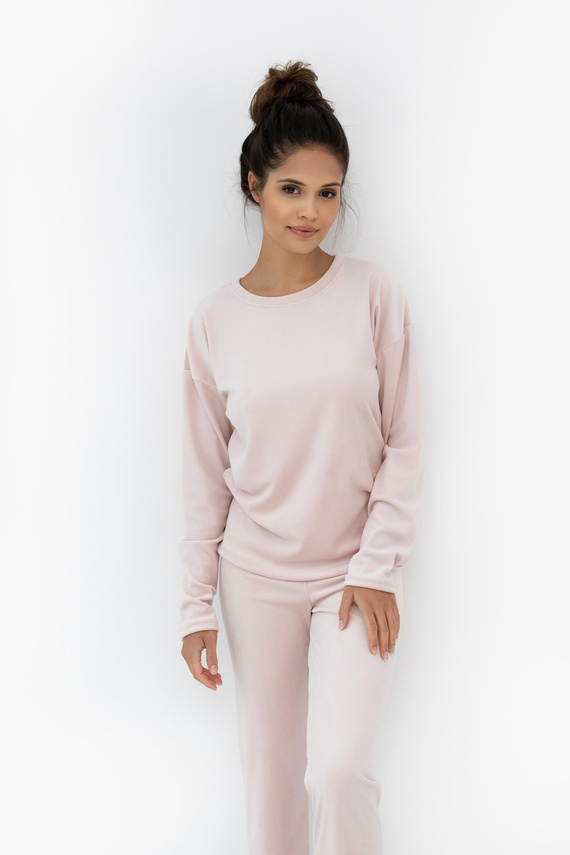 Harmony Velurové pyžamo Homewear Sensis - polská výroba, dlouhý rukáv a kalhoty