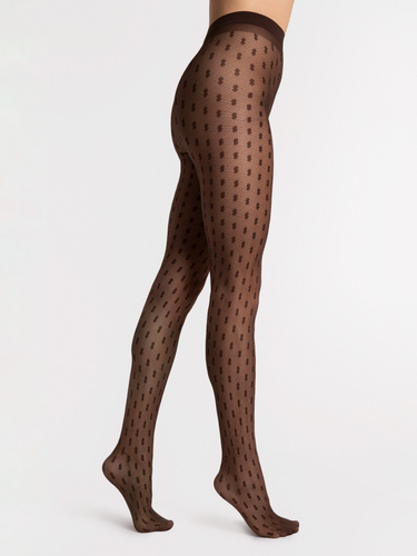 G 6125 Bijou Tights Fiore 20 den mocca - vzorované, elegantní