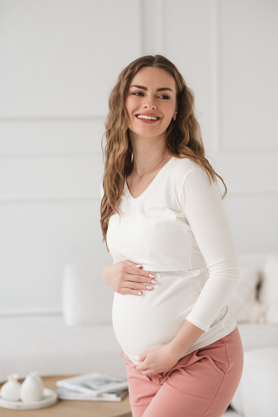 Milk&Love Milk Shirt těhotenská a kojicí halenka 7/8 rukáv white