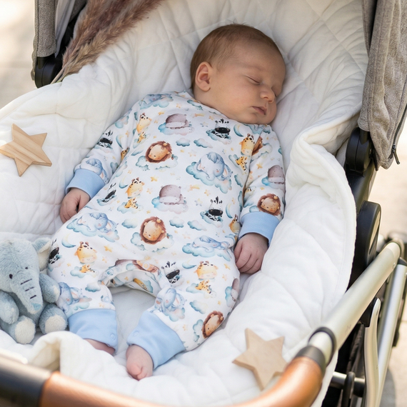 ABN-5609 Little Dreamers Nini dětský župan z organické bavlny - 100% bezpečnost, bezniklové zapínání, polská výroba