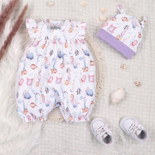 ABN-5481 Dětská kombinéza Underwater World Nini - organická bavlna, krátký rukáv