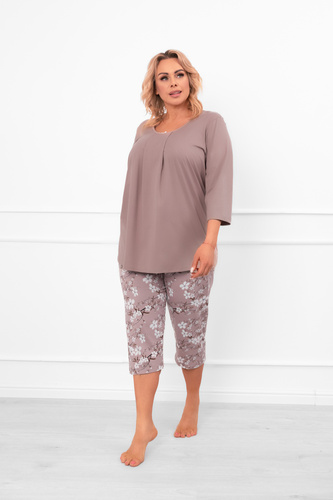 Dámské pyžamo Oszima - 3/4 rukáv a kalhoty, bavlna Italian Fashion