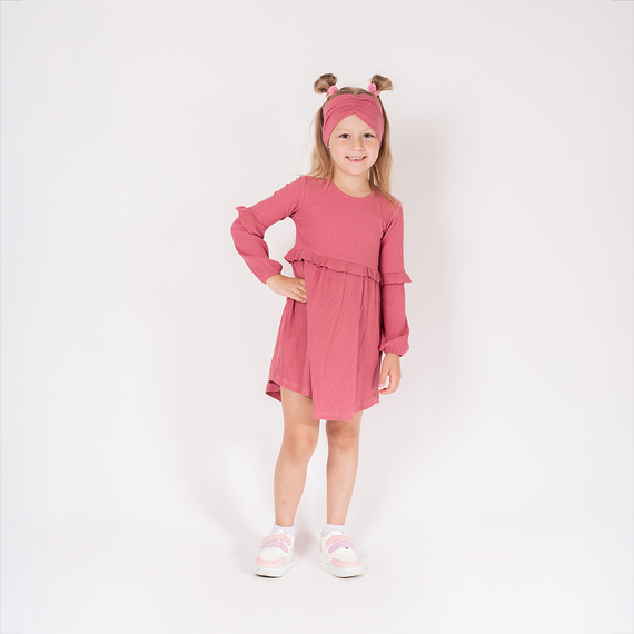 216167 Lala - Dívčí šaty Nicol, bavlna, dlouhý rukáv