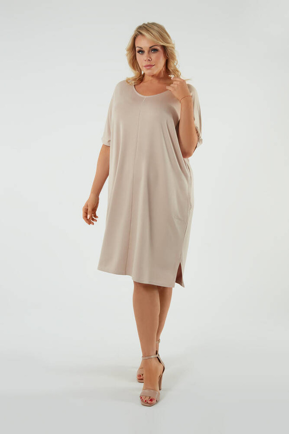 Dámská tunika s krátkým rukávem Soler Italian Fashion - béžová