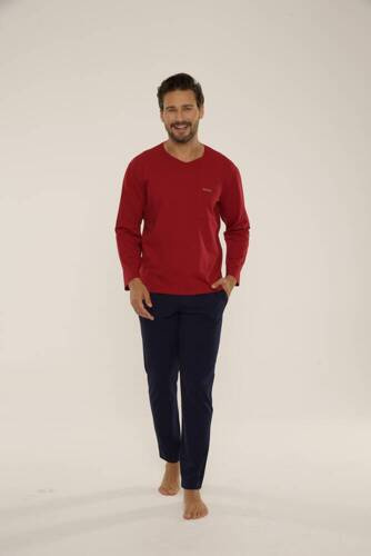 683 Kevin Forex Pánské pyžamo - bordó - tmavě modré