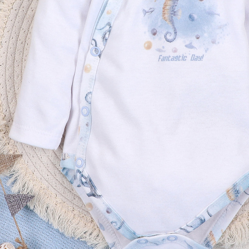 ABN-5442 Sea Of Joy Nini obálkové body bílé - organická bavlna, pro děti