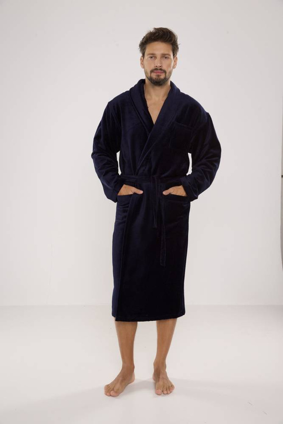 803 / 819 Pánský froté župan Forex - celý tmavě modrý (tmavě modrý)